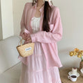 Women's Summer Casual Fashion Tencel Sun-Protection Lightweight Cardigan + Shirt + Ja - Apricot