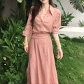 French Elegant Long Sleeve Sun-Protection Shirt + Skirt 2-Piece Set