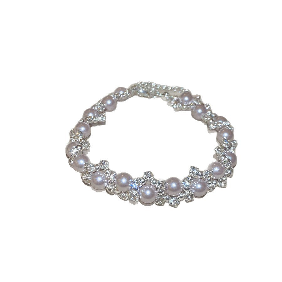 Zircon Flower Heart Pearl Bracelet - view 5