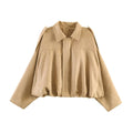 Women's Fall Casual Lapel Collar Jacket 2026 | Trendy Jacket - Olive Green