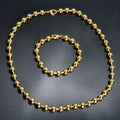 EU/US Import Accessory Statement Simple Fashionable Round Bead Clavicle Chain Hip-Hop Mixed Match Beaded Necklace Bracelet Set