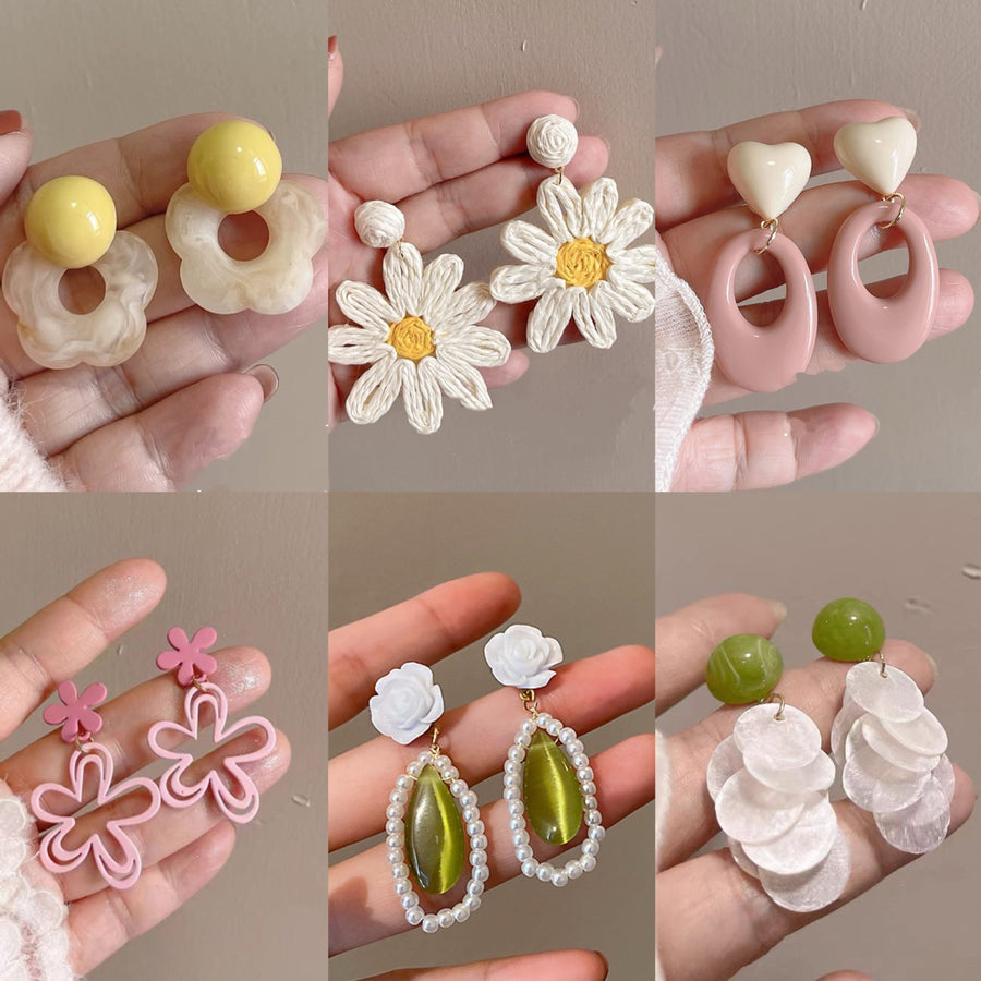Dopamine Pearl Flower Drop Earrings - view 3