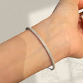Niche Exquisite Starry Sky Bangle Half Plain Band Half Crystal Bracelet Women Light Luxury Fashionable Full Diamond Crystal Premium Hand Jewelry Women