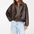 Women's Fall-Winter Retro Casual Lapel Collar Loose Jacket 2026 - Black