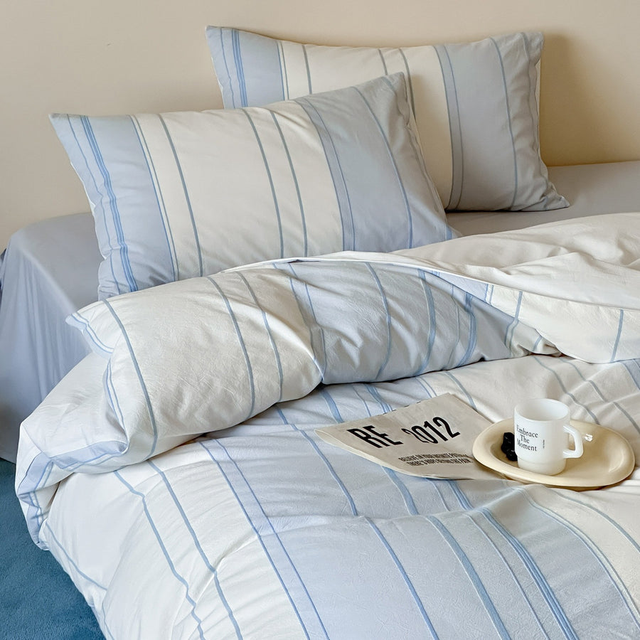 Pink Chopin Striped Cotton Jacquard 4-Piece Bedding Set - view 2