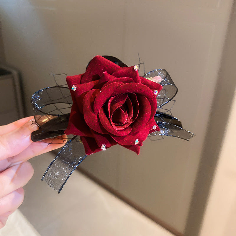 Red Bow Pearl Flower Hair Clip - view 8