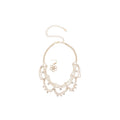 French Exquisite Imperial Breeze Rhinestone Lace Trim Earrings Necklace Set Fashionable Clavicle Chain Light Luxury Premium Necklace