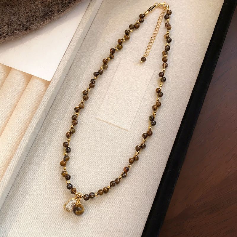 18K Gold-Plated Zircon Round Pendant Necklace - view 2