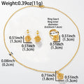 Western ins Fashionable Jewelry Set 3D Star Pendant Necklace Earrings Set Ring 3-Piece Set Stock Wholesale