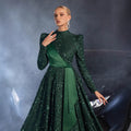 Sequin and Satin Party Gown - Creative Cocktail Graduation Prom Long Dress