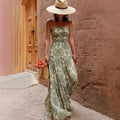 Women's Slim Strappy Seaside Vacation Maxi Dress