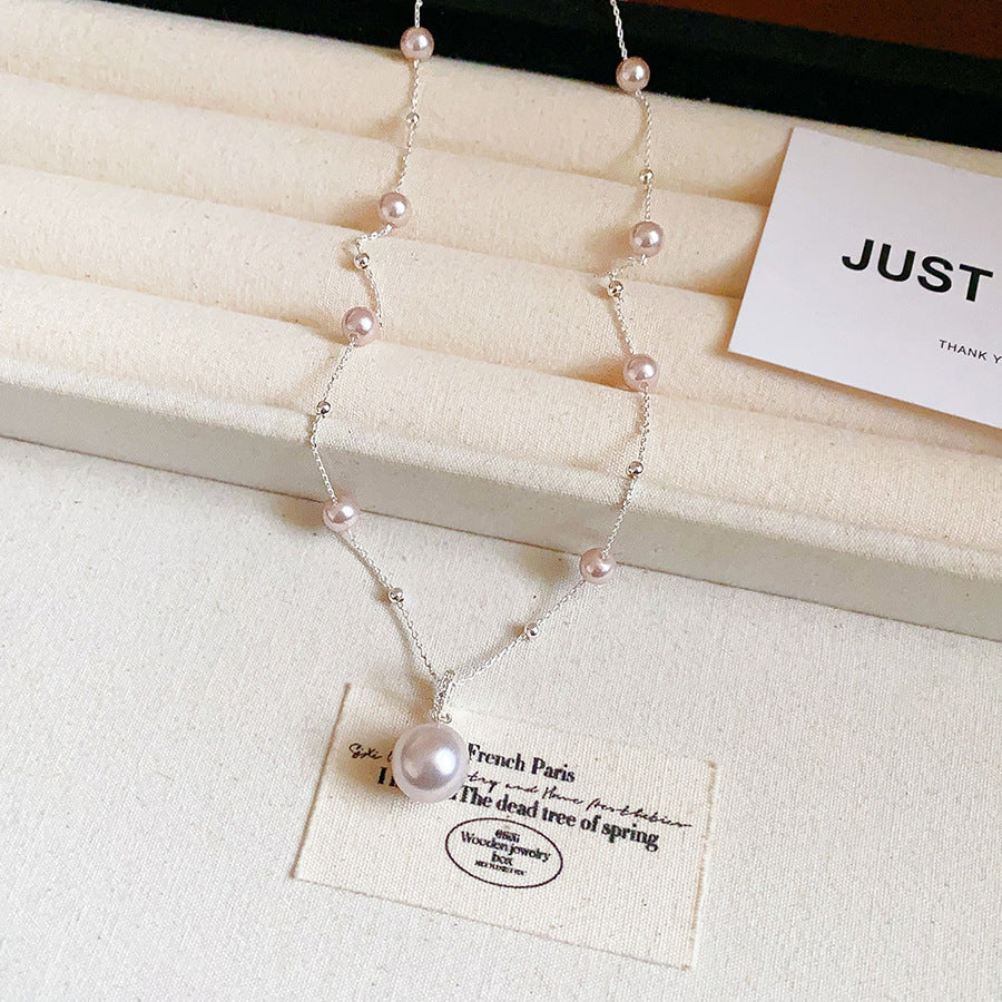 French Irregular Pearl Pendant Necklace - view 6