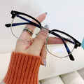 Prescription Glasses Browline Frame Anti-Blue Plano Retro Frame Men Formal Casual Trendy Tech Prescription Sunglasses