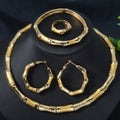 Neo-Chinese Simple Slub Bead Collar New High School East India Banquet Necklace Bracelet Set Earrings Ring Set