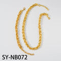 Overseas Copper Gold Plated Accessory Line Band Chain Necklace Bracelet Set 2-Piece Set Heavy-Duty Western Jewelry