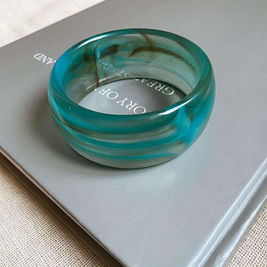 Dopamine Color-Blend Geometric Resin Bangle - view 6