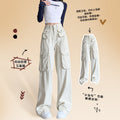 Women's American Cargo High Waist Straight Jeans