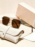 Pair Bridge Men Sunglasses Driving Sun-Proof Trendy Outing Metal Sunglasses Cool Versatile Personality Fashionable Sunglasses