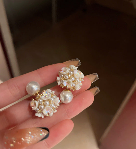 Resin Flower Pendant Tassel Earrings - view 9