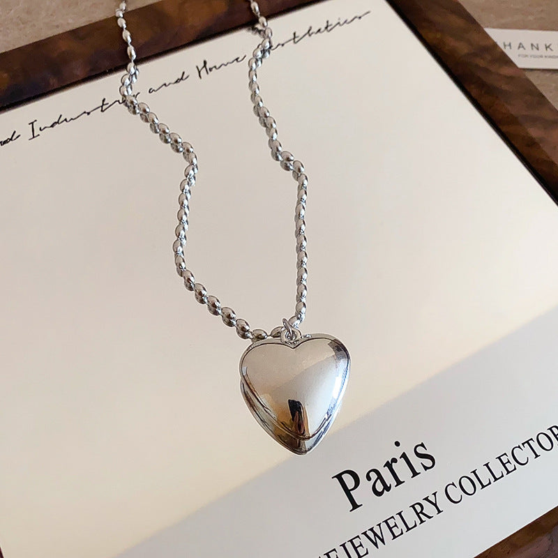 Korean Minimalist Heart Pendant Necklace - view 6