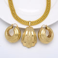 Middle East Overseas Fashionable Creative Personality Earrings Sky Heart Fan Shape Spliced Pattern Ear Ring Women Necklace Earrings Set Pendant Set
