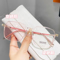 Photochromic Prescription Sunglasses Anti-Blue Tea Glasses Women Big Frame Stylish Bare Face Light Feel Ultra-Light Slender Prescription Glasses