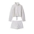 foreign trade women's clothing 2025 autumn european and american style polka dot jacket + polka dot