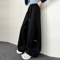 Girls' Embroidered Curved-Leg Wide Sweatpants