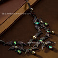 New Import Vintage Necklace Heavy-Duty Halloween BJ Bat Style Necklace French Retro Niche Luxury Necklace