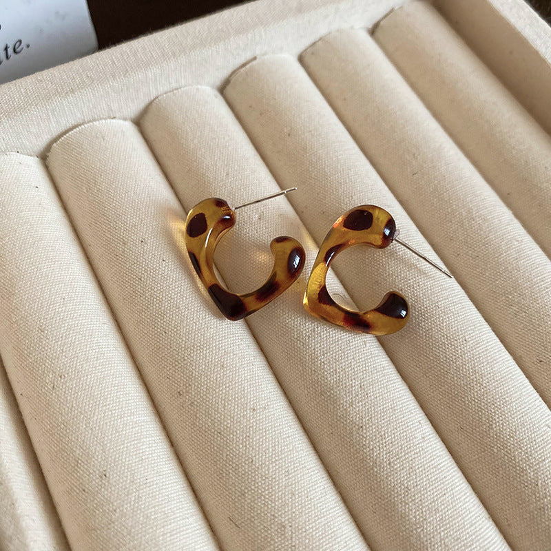 Vintage Leopard Print Stud Earrings - view 7