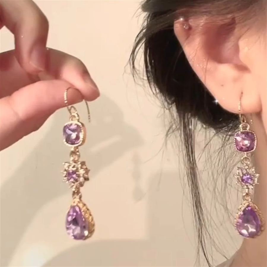 Oversized Square Zircon Statement Earrings - view 10