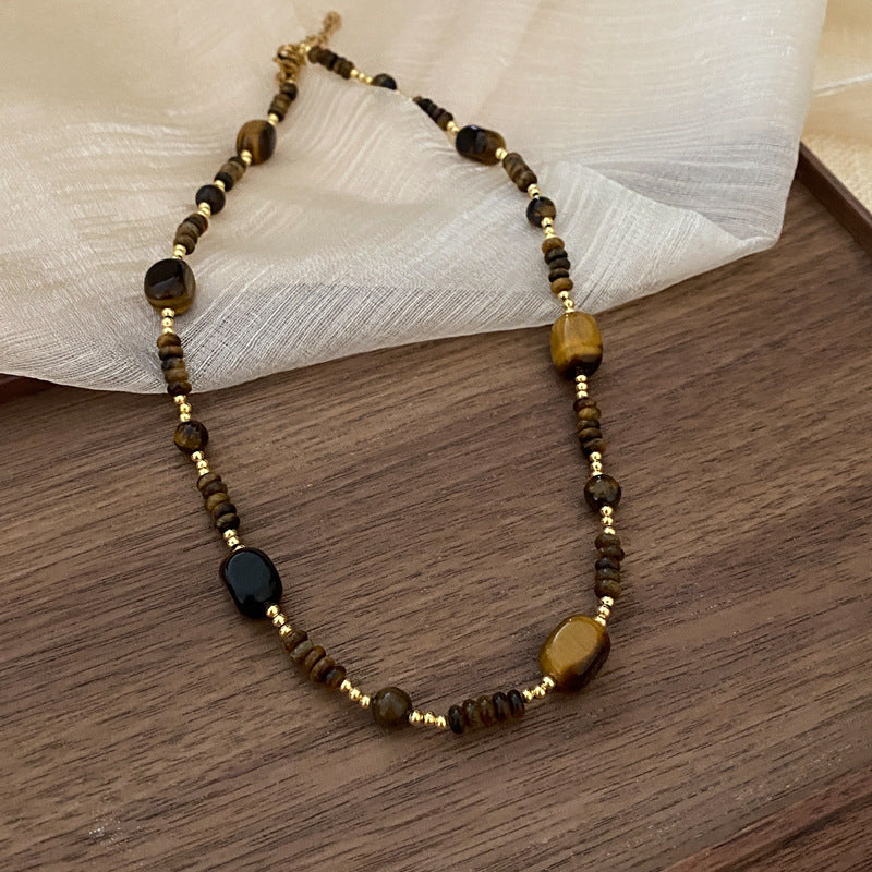 Vintage Oval Tiger's Eye Necklace - view 7