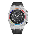 PINTIME Men Watch Colorful Crystal Rubber Berry Multifunction 6 Hand Date Watch Men Niche Waterproof Quartz Watch