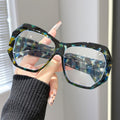 Asymmetric Big Frame Plano Face-Slimming New Overseas Influencer Bare Face Street Snap Wear Jewelry Blue-Light Glasses Frame