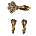 Vintage Accessory Premium vintage Gold of Hand Stud Western Retro Book Style Brooch Set Accessory