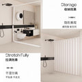 Shower curtain waterproof and mildew-proof curtain without punching invisible partition curtain European style double-sided magnetic imitation linen folding shower curtain