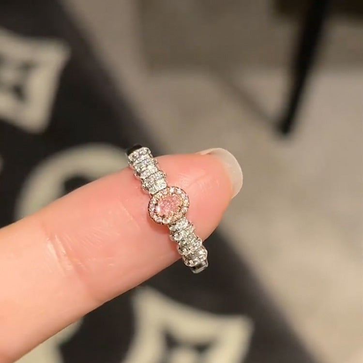 Pink Zircon Butterfly Pearl Ring - view 3
