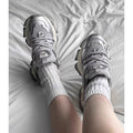 OMG! Totally futuristic ~ 2026 thick-soled casual sports shoes silver dad shoes ~ unique sole design