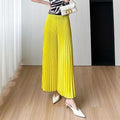 Summer Fashion Slimming High Waist Pleated Swing Loose Wide Leg Pants + Pants