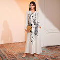 V-Neck Floral Print Maxi Dress - Elegant Large Hem Summer Dress Women