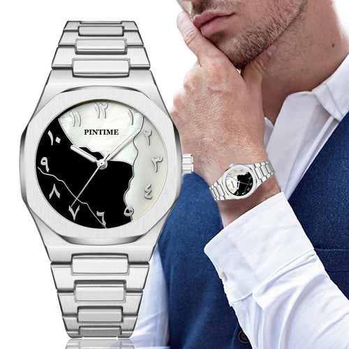 PINTIME / Item Time Cross-Border Hit Mens Watch Arabian Numbers Shell Side Fashionable Trendy Quartz Watch