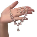 Pink Crystal Necklace Light Luxury Evening Gown Clavicle Chain Women 2026 New Bestseller Premium Choker Luxury Necklace