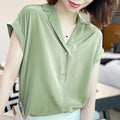 Summer Fashion Slimming Short Sleeve Lapel Collar Cardigan + Shirt