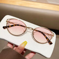 Sunglasses Premium Fashionable UV-Proof Overseas Export Sunglasses Western Cat-Eye Personality Light Color Sunglasses