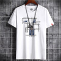white large size men's short-sleeved t-shirt new half-sleeved clothes trendy body shirts for men and