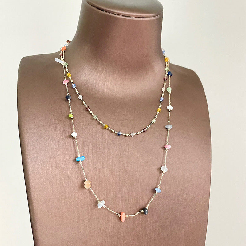 Dopamine Layered Glass Bead Necklace - view 2