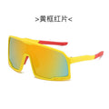 Overseas Hot Sale Fashionable Cycling Glasses Outdoor Sport One-Piece Big Frame Sunglasses Iridescent Reflective Mercury Sunglasses