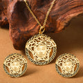 EU/US Import Necklace Trendy Personality Hip-Hop Fall Sky Portrait Pendant INS Necklace Earrings Set In Stock Set