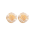 Retro Elegant Geometric Flower Pearl Earrings Necklace Set Fashionable Clavicle Chain Light Luxury Premium Necklace