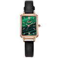 2026 New Fashionable Square Piece Watch Live Womens Watch Retro Influencer Fashionable Small Green Watch Malachite Green Dial Watch